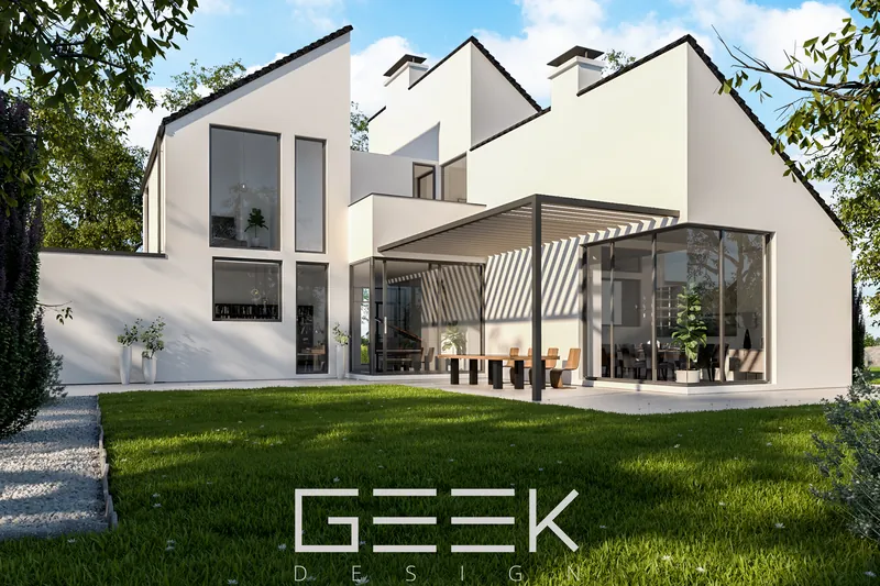 3D-exterieur · Moderne villa