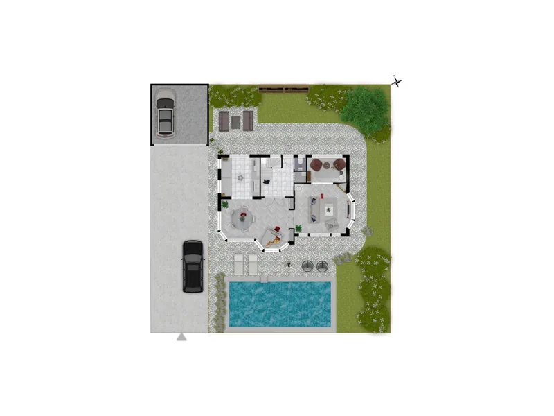 2D-situatietekening · Villa