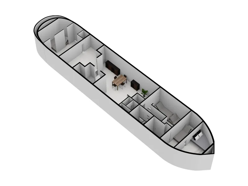 3D-plattegrond · Woonboot