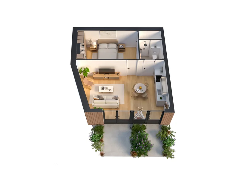 HQ 3D-plattegrond · Appartement, perspectief